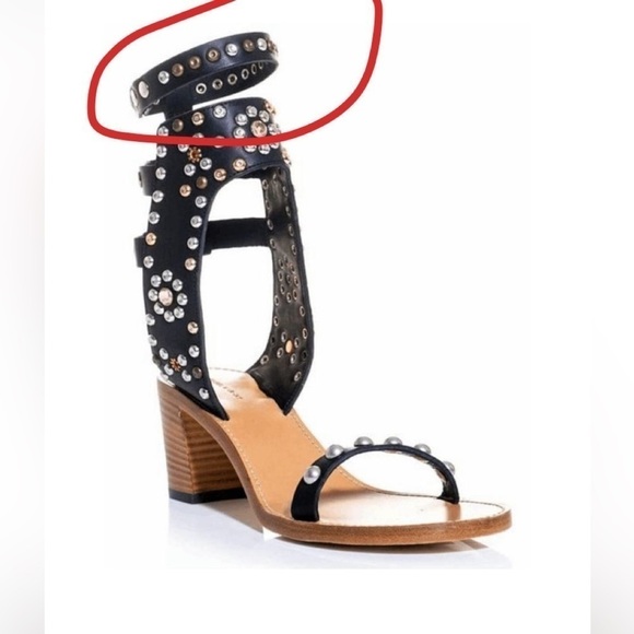 ISABEL MARANT Black ‘Caroll Elvis Sandal’  Studded Black silver 38 - Picture 9 of 15